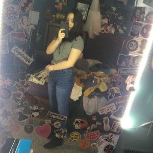 Grey breathable work out top